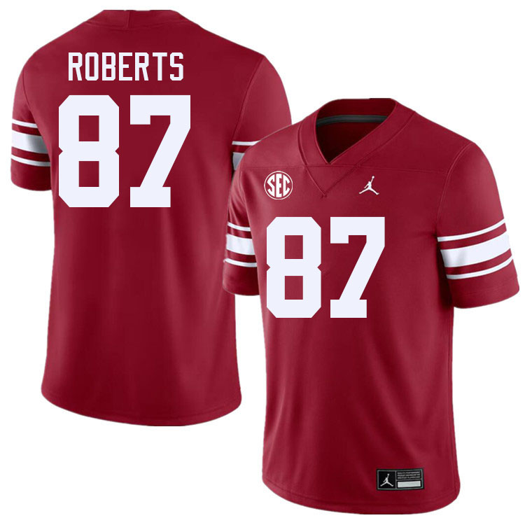 #87 Jake Roberts Oklahoma Sooners 2024 SEC Conference College Football Jerseys-Throwback